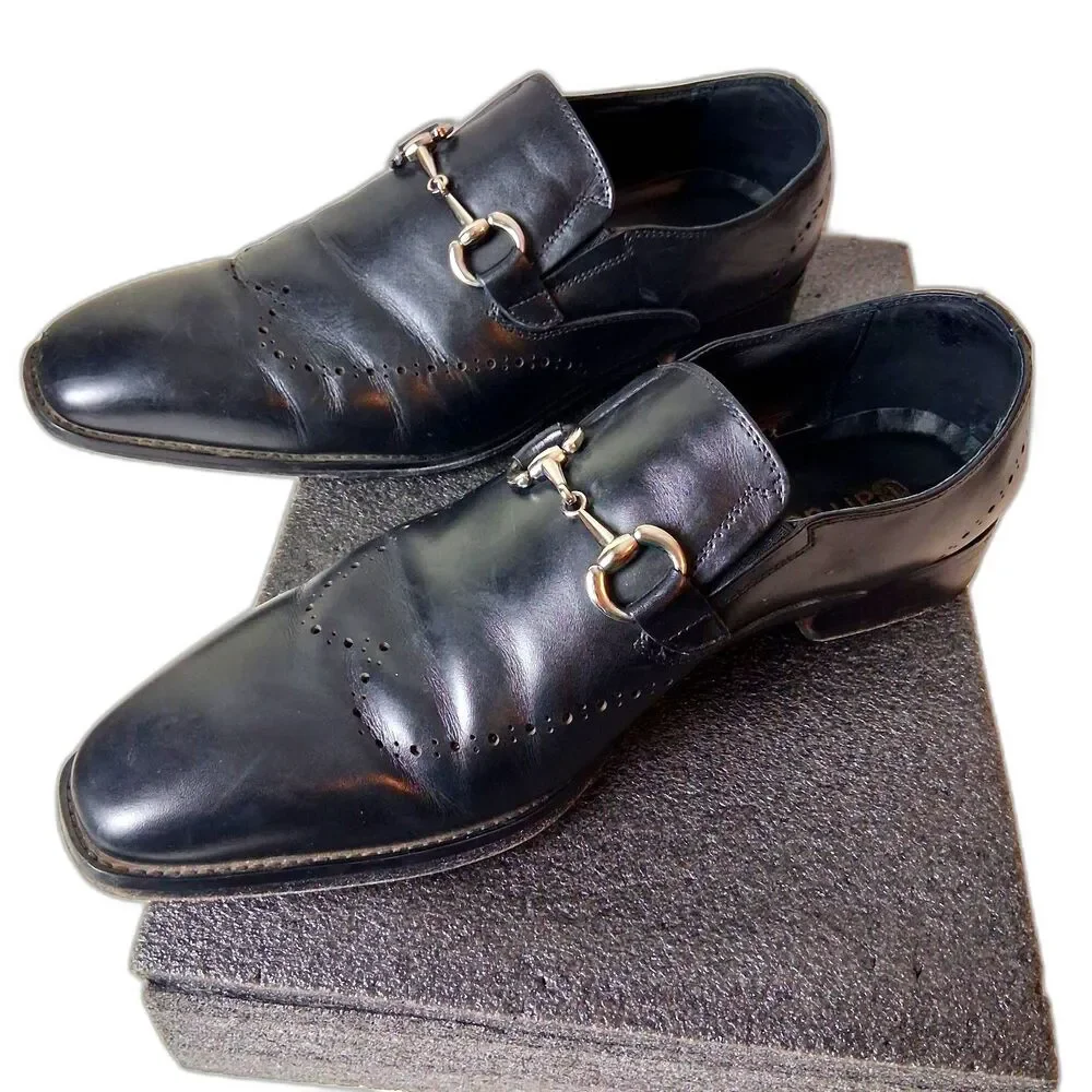 Carrucci Burnished Calfskin Slip-On Dress Shoe Loafers for Men Size 12 US USED